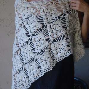 Wedding Shawl, Bridal Wrap, Wedding Crocheted Shawl, Handmade Shawl, Bridesmaid Gift, Wool Shawl, Winter Wedding Accessories