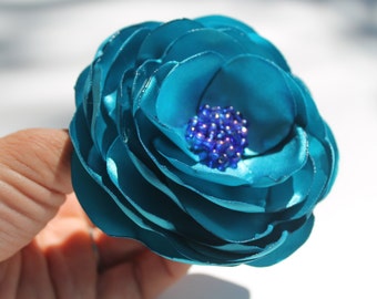 Bridal Flower Hair Clip, Blue Turquoise Hair Fascinator, Many Colors, Wedding  Bridal Flower Hair Piece, Bridesmaid Gift