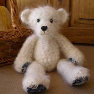 Classic Ivory Color Teddy Bear Amigurumi Art Toy image 2