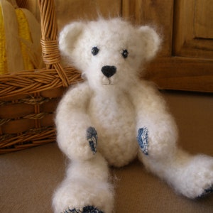 Classic Ivory Color Teddy Bear Amigurumi Art Toy image 5