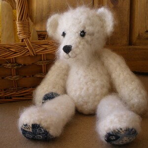 Classic Ivory Color Teddy Bear Amigurumi Art Toy image 4