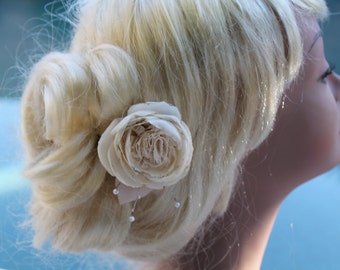 Bridal Hair Piece, Wedding Flower Clip, Bridal Floral Headpiece, Flower Rose Hair Facinator, Hair Pin