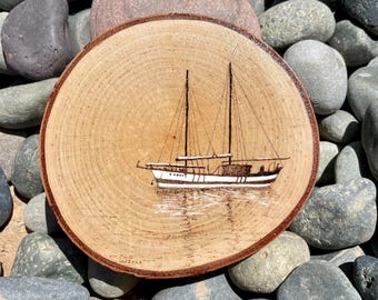 Sail Away - Pyrography/Wood Burned Art
