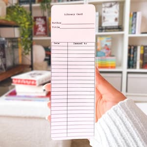 Marcador de cartão de biblioteca, rastreador de marcadores, marcador de registro de leitura, presentes de livros para amantes de livros, presente de aniversário para leitores vorazes, presente de fim de semestre
