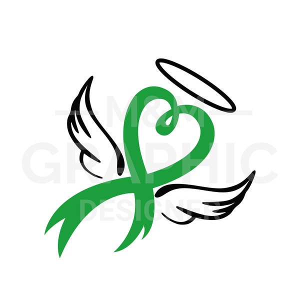 Mental Health Angel Awareness Ribbon Digital File