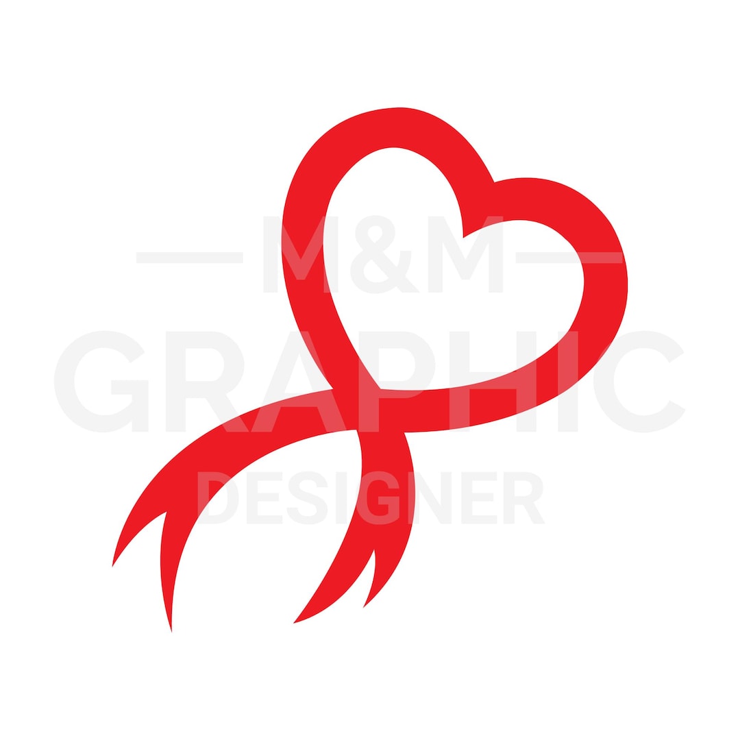 Heart Disease Heart Ribbon Digital File - Etsy