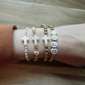 Beaded Cross Bracelet: Christian Faith Jewelry, WWJD, Handmade