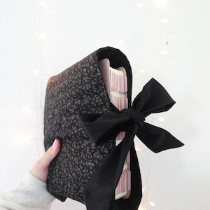 Handsewn Quilted Bible Cover: Christian Book Sleeve with Bow