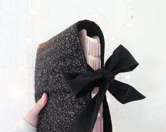 Handsewn Quilted Bible Cover: Christian Book Sleeve with Bow