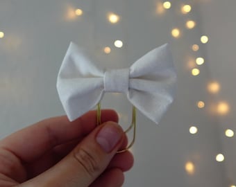 White Fabric Bow Bookmark: Christian Bible Study Gift