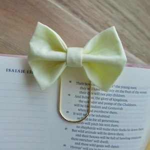 Yellow Bible Bow Bookmark Fabric Bookmark with Bow Christian Gift for Women Scripture Bookmark Bible Study Accessory