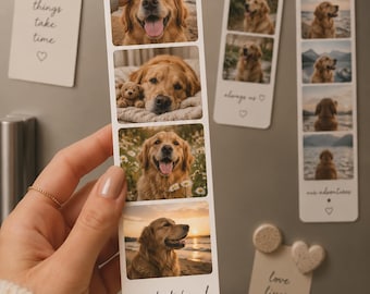 Imán personalizado con foto de mascota, imán de nevera con tira de fotos de mascotas personalizada, regalo de recuerdo para perros y gatos, regalo conmemorativo para mascotas y para amantes de los animales, regalo para mamás perrunas