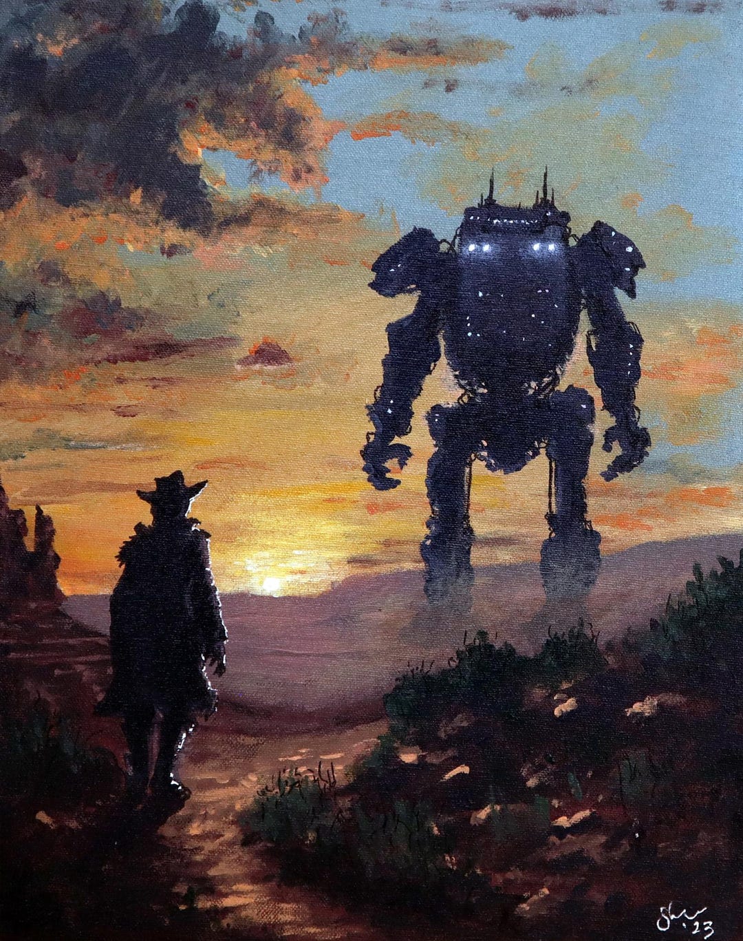 Two Gunslingers - Signed Art Print - Etsy