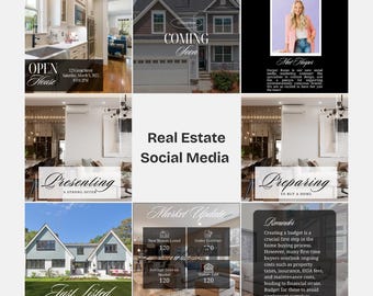 Modern Real Estate Social Media Template Bundle | Canva Editable