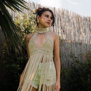 Chocker Göttin Festival Kleid: Kleopatra Party Outfit | Fransenkostüm