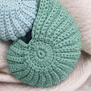 Handmade Crochet Seashell Basket: Ocean Decor, Storage Organizer