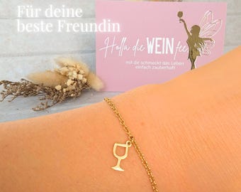 Wine Gift - Bracelet - Best Friend - Partner in Wine Friendship Bracelet - Wine Lover Gift - Small Gift with Card