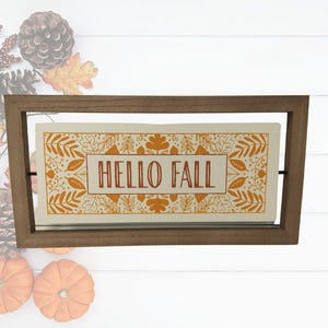 Reversible Fall & Halloween Flip Frame – 6x18 Wooden Sign | Hello Fall / Happy Halloween