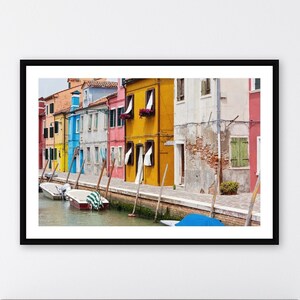 Italy Wall Art Burano Italy Photography Print, Large Color Wall Art Print, Venice Burano Canal Architecture Decor image 1