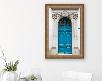 Classic Paris Doors Photography Print, Door Photography Wall Art, Paris Teal Turquoise Blue Door Print, Paris Wall Decor