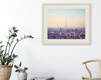 Paris Eiffel Tower Photography Print: Sunrise Skyline Wall Art