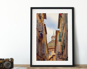 Nice France Wall Art, French Riviera Print, Architecture Photography Print, Pastel Colors, South of France Wall Decor, Bedroom Wall Art
