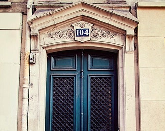 Paris Doors Photography Print, Paris Photography Wall Art Decor, Rustic Forest Green Doors, France Fine Art Travel Print