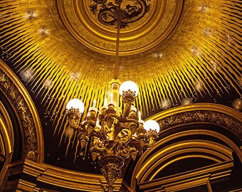 Paris Opera Photography, Black and Gold Wall Decor, Classic Paris Photography Wall Art, Paris Bedroom Decor