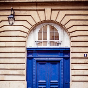 Paris Wall Decor, Deep Blue Door Art Print, Paris Photography Wall Decor, French Home Decor