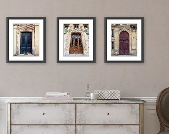 SAVE 30% Paris Door Photography Print Set, Classic Door Photos, Paris Travel Decor Prints - Paris Doors Trio II (Set of 3)