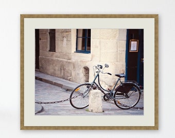 Paris Photography Travel Art Print, Paris Bicycle Photo Poster, Paris France Home Decor, Gift for the Francophile - Parked in Paris