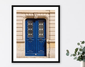 Blue Door in Paris, Paris Door Photography Print, France Wall Art
