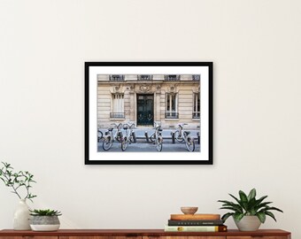 Paris Street Photography Print, Paris Bicycle Photography Wall Decor, Paris Doors Art Print, Travel Photography Art Print