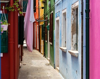 Burano Italy Island Photography Art Print, Venice Italy Travel Photography Print, Large Wall Art Decor