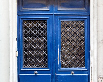 Paris Blue Door Photography Print, Paris Photography Home Decor Print, Blue Door Wall Art, France Travel Prints