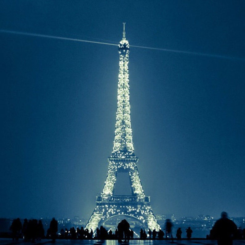 Eiffel Tower Photograph Sparkling At Night Paris Decor Tour Etsy