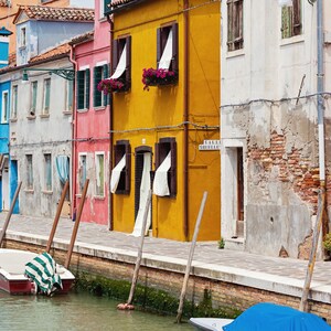 Italy Wall Art Burano Italy Photography Print, Large Color Wall Art Print, Venice Burano Canal Architecture Decor image 4