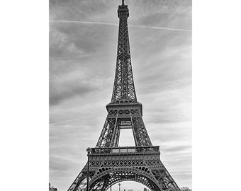 Paris Eiffel Tower Photography Decor, Black and White Paris Bedroom Decor, Eiffel Tower Photograph, Paris Photo Print