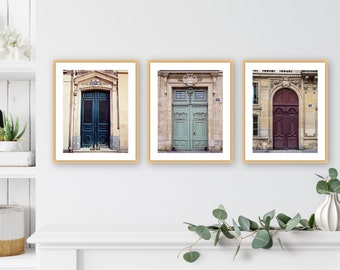 Paris Doors Photography Print Set: Parisian Gallery Wall Art