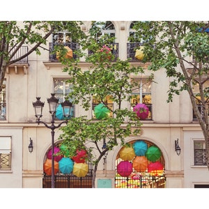 Paris Village Royal Wall Art Colorful Umbrellas Parisian Architectural Photography Print Paris France Travel Photo Wall Decor Gift image 1