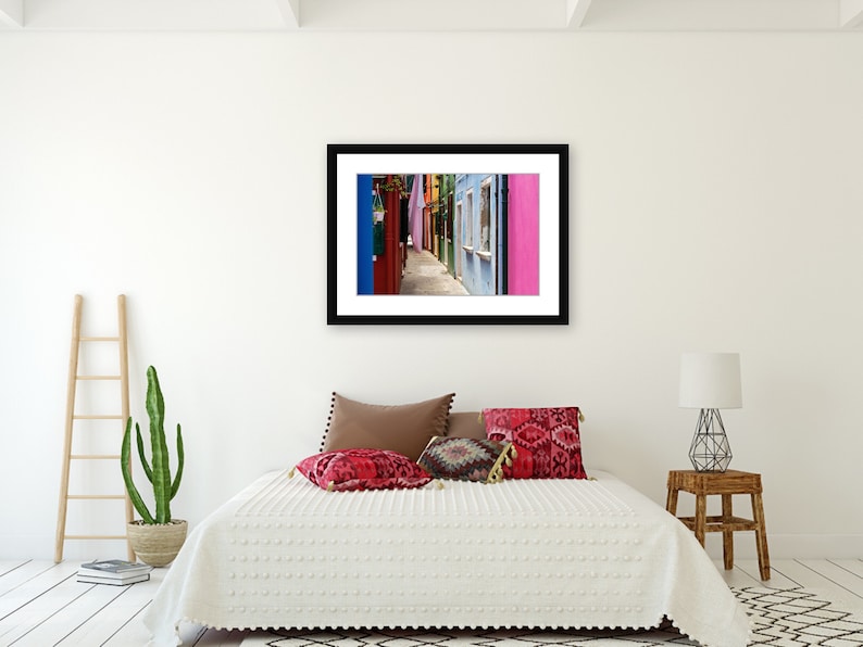 Large Wall Art Decor Burano Italy Island Photography Art Print Venice Italy Travel Photography Print