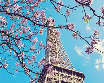 Paris Eiffel Tower Photo Print, Springtime in Paris Photo Art Print, Large Wall Art, France Home Decor