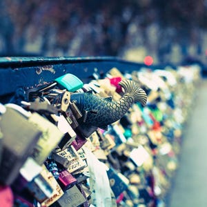 Paris Bridge Love Locks Photography Print: Pont des Arts Wall Art