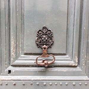 Paris Architecture Door Photograph, Paris Apartment Wall Art, Door Knocker Art Print, Paris Wall Decor
