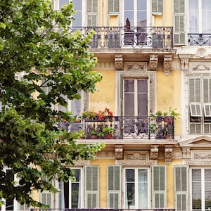 French Riviera Windows Print: South of France Architecture Photography