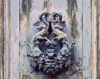 Venice Italy Wall Decor, Door Photograph Print, Italy Architecture Photo Print, Venice Door Knocker Decor, Large Wall Art