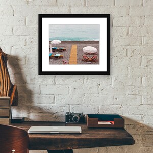 Nice France Photography, Beach Wall Art Print, French Riviera Decor, French Riviera Beach Umbrellas Print image 4
