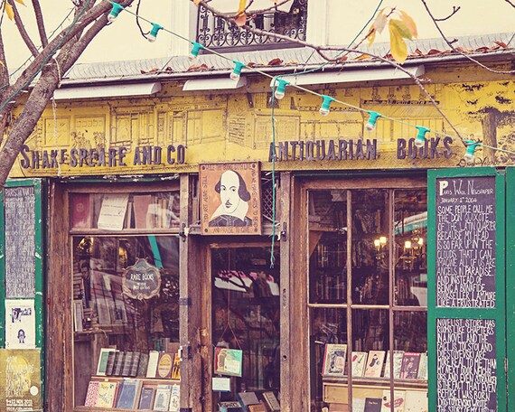 Shakespeare Paris Bookstore Print Paris Bookstore Wall Art Paris Photography Art Print Gift for Book Lover