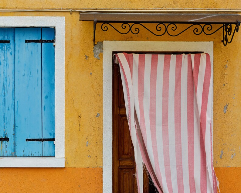 Travel Wall Art Venice Italy Photography Print Colorful Burano Italy Boho Wall Art Travel Photography Decor Large Wall Art image 2