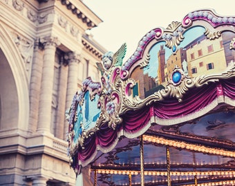 Florence Italy Photograph, Vintage Italian Carousel Photography Print, Carnival Nursery Wall Art